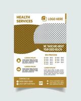 Unique creative medical flyer, healthcare flyer template unique luxury medical cover layout a4 vector file