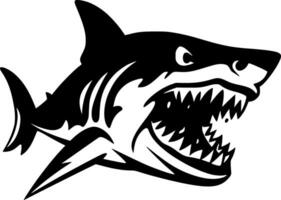 Shark, Black and White Vector illustration