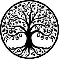 árbol - minimalista y plano logo - vector ilustración