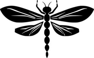 Dragonfly - Black and White Isolated Icon - Vector illustration