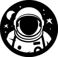 astronauta, negro y blanco vector ilustración