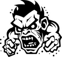 Zombie - Black and White Isolated Icon - Vector illustration