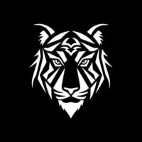 Tigre - negro y blanco aislado icono - vector ilustración