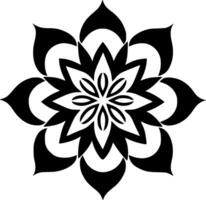 mandala - negro y blanco aislado icono - vector ilustración