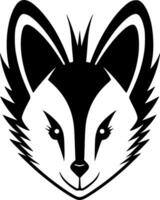 Skunk, Black and White Vector illustration