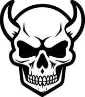 Skull, Black and White Vector illustration