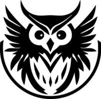 Owl - Black and White Isolated Icon - Vector illustration