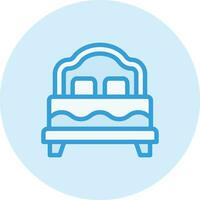 ilustración de diseño de icono de vector de cama doble