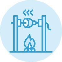 Medieval fire roasting Vector Icon Design Illustration