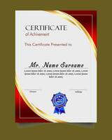 Certificate of achievement template set with gold badge and border, Appreciation and Achievement Certificate Template Design. Elegant diploma certificate template vector