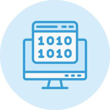 Ilustración de diseño de icono de vector de código binario
