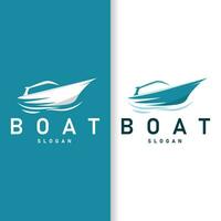 Speed boat logo vector sea ship sailboat design for ship company templet illustration