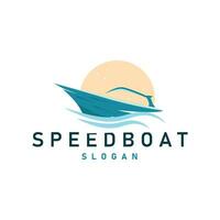 Speed boat logo vector sea ship sailboat design for ship company templet illustration