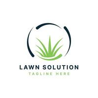 Lawn solution Logo Design modern simple creative concept vector