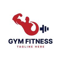 Gym Fitness Logo design Modern Simple concept with body builder vector