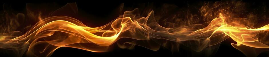 AI generated Fire flames on black background. AI Generative photo