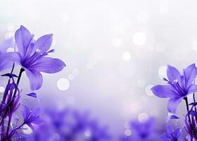 AI generated Abstract spring background with purple flowers. AI Generated photo