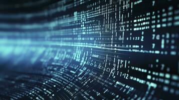 AI generated An abstract digital background with binary code and AI algorithms running in the background. AI Generated photo
