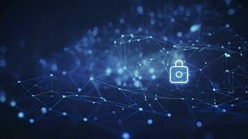 AI generated Abstract concepts of cybersecurity technology and digital data protection. AI Generated photo