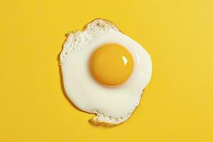 AI generated Fried egg on a yellow background. AI Generated photo