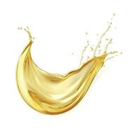 AI generated Golden Oil or Cosmetic essence splash isolated on white background, 3d illustration. AI Generated photo