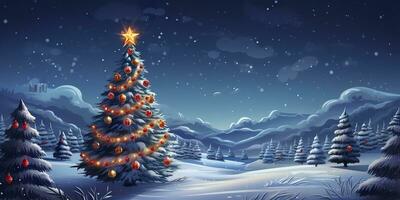 AI generated Merry Christmas and Happy New Year Background. AI Generated photo