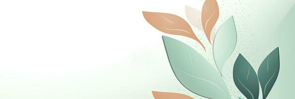 AI generated Minimalist abstract background with outline leaves. AI Generated photo