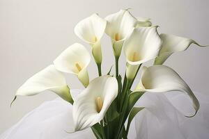 AI generated White wedding nature lily beauty blossom plant flower flora calla. AI Generated photo