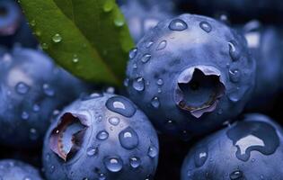 ai generado mojado arándano fruta. ai generado foto