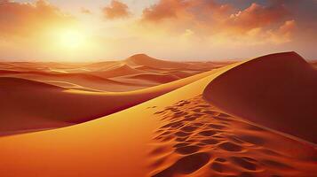 AI generated Desert with magical sands and dunes as inspiration for exotic adventures in dry climates.  AI Generated. photo