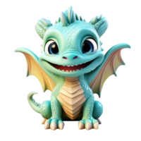 ai généré 3d mignonne dragon mascotte personnage png