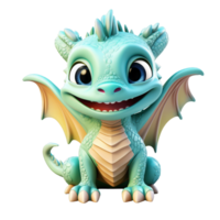 ai gegenereerd 3d schattig draak mascotte karakter png