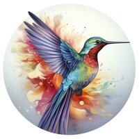 AI generated Hummingbird clipart on white background. AI Generated photo