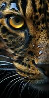 AI generated Leopard macro photography. AI Generated photo