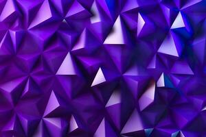 AI generated Purple Gradient Abstract Illustration. 3D triangle Background. Computer Art Design Template. AI Generative photo