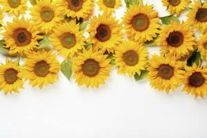 AI generated Sunflower Background with copy shape. AI Generated photo