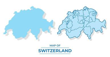 vector Suiza mapa conjunto sencillo plano y contorno estilo ilustración