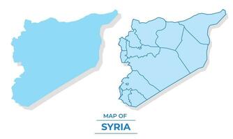 Vector Syria map set simple flat and outline style illustration