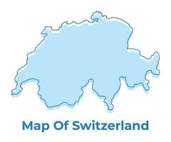 Suiza sencillo contorno mapa vector ilustración