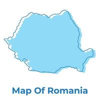 Romania simple outline map vector illustration