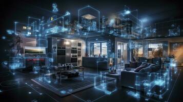 AI generated A Glimpse into the Connected Smart Home of Tomorrow. AI Generated photo