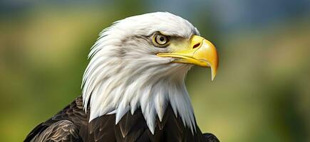 AI generated Portrait of an american bald eagle, wildlife. Generative AI photo