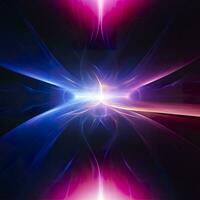 AI generated Neon colored glowing high energy singularity in space, 3D rendering. AI Generated photo