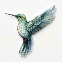 ai generado colibrí clipart en blanco antecedentes. ai generado foto