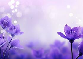 AI generated Abstract spring background with purple flowers. AI Generated photo