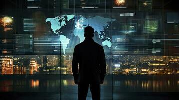 AI generated Guardian of the Digital World. Confronting Cyber Threats. AI Generated photo