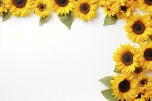 AI generated Sunflower Background with copy shape. AI Generated photo