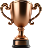 AI generated a bronze trophy cup on a transparent background png