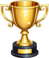 AI generated golden trophy cup on transparent background png