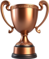 AI generated a bronze trophy cup on a transparent background png